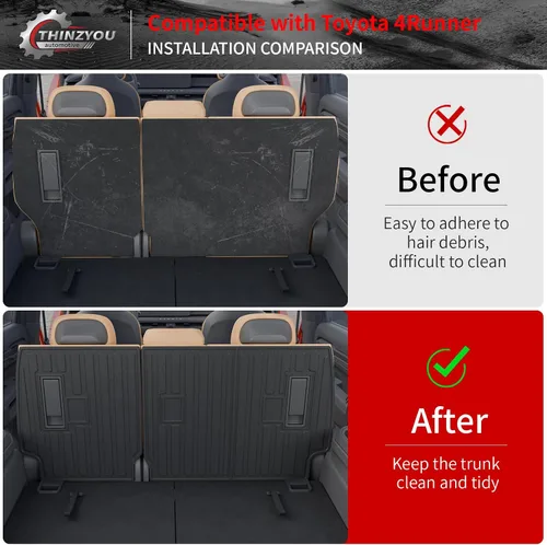 Vista 2 de Alfombrillas Protectoras Compatible con Toyota 4Runner 2025 2026 de 7 Asientos Protector de Asiento Trasero de 2da Fila Cubierta TPE Forros