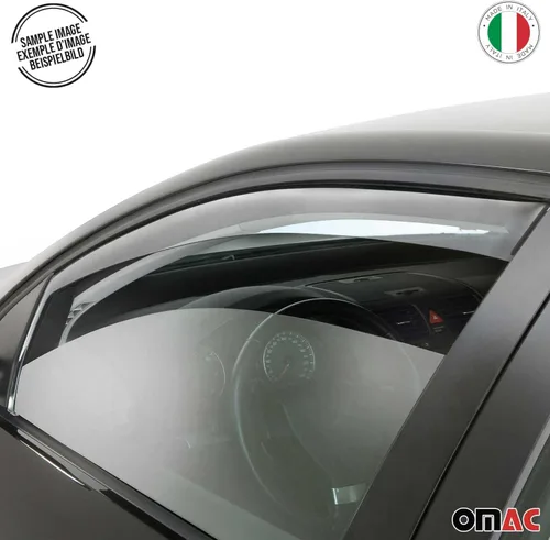 Vista 9 de OMAC Deflector de protección contra la lluvia de la visera de la ventana para Ford Fiesta 2011-2019 humo negro 2 piezas
