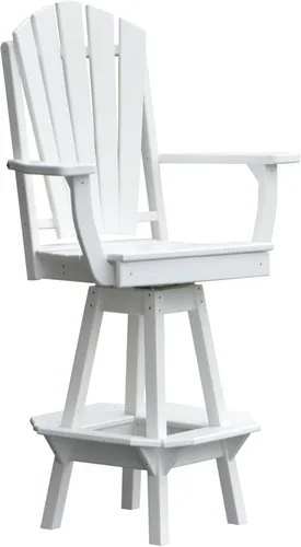 Vista 13 de Poly Lumber Adirondack - Silla giratoria de bar con brazos, color azul Aruba Azul (Aruba Blue)