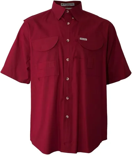Vista 18 de Camisa de manga corta con botones de pesca para hombre, transpirable, para exteriores, casual, ligera