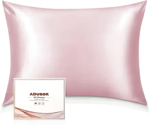 Vista 16 de Adubor Funda de almohada 100% de seda, fundas de almohada de seda de morera, 22 fibras de grado Momme 6A, funda de almohada de seda para la salud