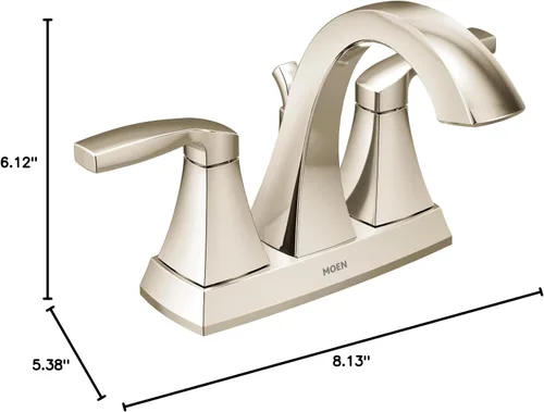 Vista 7 de Moen 6901NL Voss - Grifo de baño con dos manijas de arco alto, níquel pulido