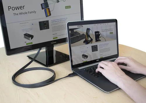 Vista 2 de Adaptador HDMI a VGA enchufable, cable unidireccional sin controlador de 6 pies (5.9 ft): conecta portátiles, computadoras de escritorio