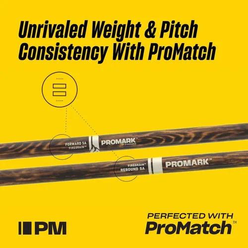 Vista 9 de ProMark Scott Johnson FireGrain Signature Marching Snare Drum Sticks - FireGrain para tocar más duro, más tiempo - Sin exceso de vibración - Acabado
