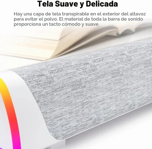 Vista 6 de SOULION Altavoces de computadora Bluetooth R30 Plus, con cable USB Blanco