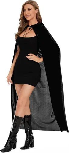 Vista 4 de Capa de Raven para mujer, capa con capucha para mujer, capa roja de Caperuca, capa morada con capucha, capa de cosplay de cuervo, capa morada