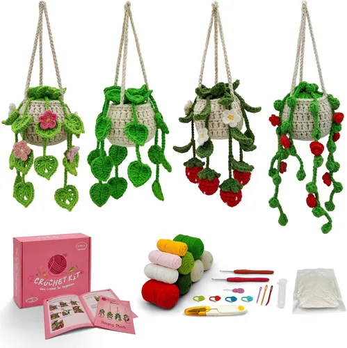 Vista 8 de SGIBYN Kit de Ganchillo para Principiantes con Tutoriales en Video Paso a Paso, Kit de Amigurumi de Pollos de Ganchillo de Inicio para Adolescentes