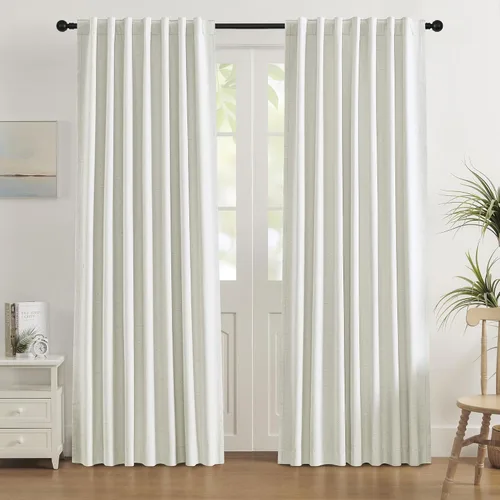 Vista 19 de UHITECH Cortinas opacas de 35 pulgadas de largo para sala de estar, 2 paneles, cortina opaca corta para cocina para ventanas pequeñas, cortinas