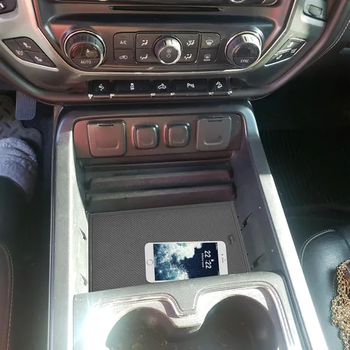 Vista 5 de RUNROAD Cubierta organizadora de consola central compatible con Chevy Silverado/GMC Sierra 1500 (2014-2018) y Silverado/Sierra 2500/3500HD
