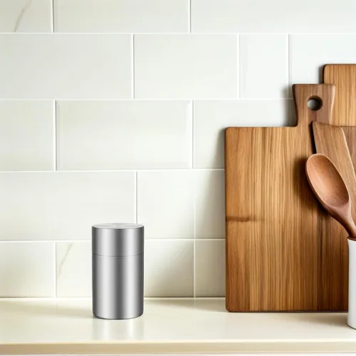 Vista 6 de Airtight Tea Storage Canister 2pcs Stainless Steel Double Lid
