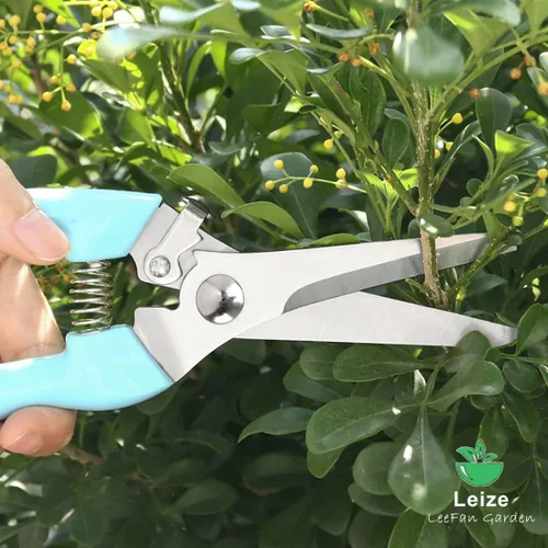 Vista 5 de Leize - Juego de tijeras para flores, paquete de 2 unidades, tijeras florales de acero inoxidable premium y engrosadas, podadora fuerte para flores