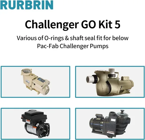 Vista 4 de PS-200 Kit de reparación de reconstrucción apto para bomba de piscina Pentair Challenger Go-Kit 5, sello de eje y junta tórica reemplazar piezas