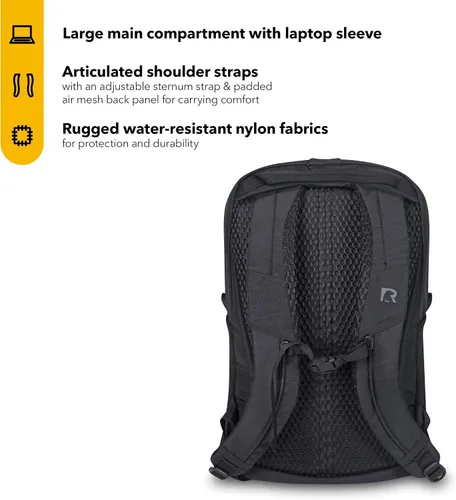 Vista 3 de RTIC Mochila de viaje por carretera para senderismo, viajes, computadora, negocios, trabajo, viajes, viajes, hombres, mujeres, adultos, grande