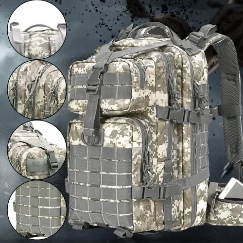 Vista 2 de EMDMAK - Mochila táctica militar, 42 l, paquete militar grande, paquete militar de 3 días, paquete de asalto Molle bolsa mochila