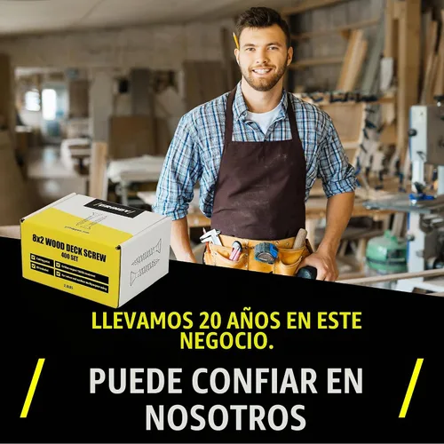 Vista 5 de Grindy - Tornillos para madera #9 x 2 1/2 pulgadas (paquete de 300/2.6 libras) – Tornillos de cubierta autoperforantes I resistentes a la corrosión