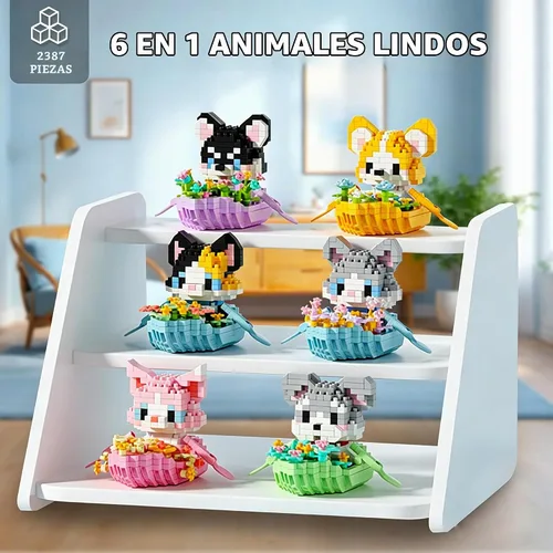 Vista 5 de Finger Rock Juego de 6 juguetes de animales para fiestas, 2387 piezas de animales lindos para bolsas de golosinas, premios de aula, regalos