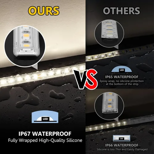 Vista 2 de EMITEVER Tira de luces LED para exteriores, impermeable, IP67, 24 V CC, luz de cinta LED, blanco neutro 4000 K, UL 2.9 W/ft, 240 lúmenes/pies, 16.4