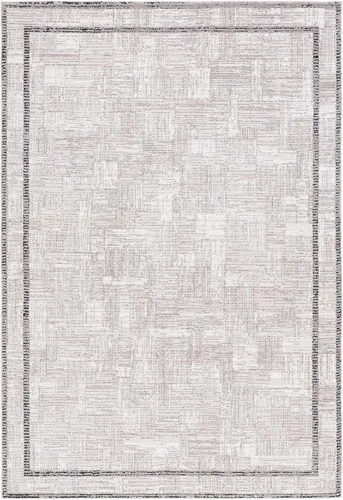Vista 3 de SAFAVIEH Jade Collection - Alfombra de área de 4 x 6 pies, color marfil y beige negro, diseño de borde, ideal para zonas de alto tráfico en sala
