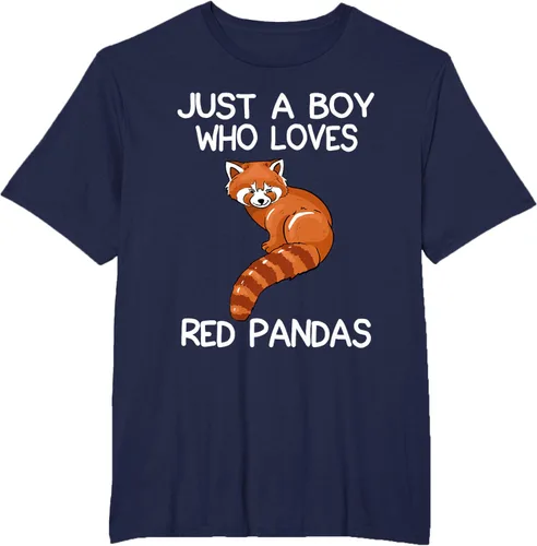 Vista 41 de Just A Boy Who Loves Red Pandas Gift - Camiseta con diseño de panda roja, Negro, S