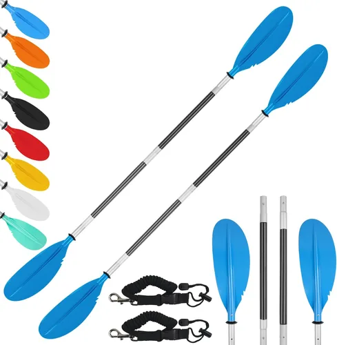 Vista 30 de Remo de kayak, 88 pulgadas, 4 piezas de remos para kayak, flotador de eje de aleación de aluminio resistente, ligero, desmontable, ajustable