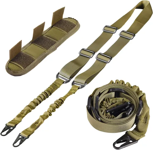 Vista 2 de Correa de dos puntos tradicional QD con almohadilla para el hombro - Correa de rifle QD tradicional ajustable extra larga de dos puntos - 1 paquete