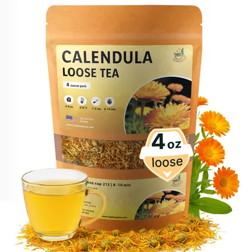 Vista 24 de TeaDreamTea Muestra de té de hierbas sueltas 8 paquetes de té de hierbas Té de hierba de limón Hoja suelta Té de caléndula flores secas Té