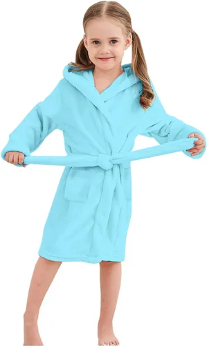 Vista 3 de Umeyda Girls Fleece Hooded Robes, Warm Printed Bath Robe for Kids Soft Fuzzy Bathrobe for Gifts, 1-12 Years