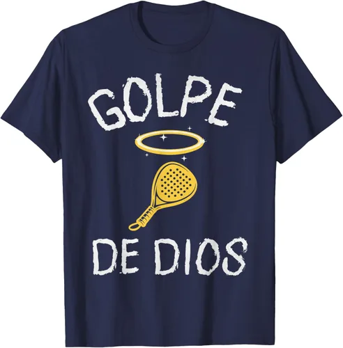 Vista 29 de Golpe De Dios Padel Player Sport in Spanish En Espanol Men's T-Shirt
