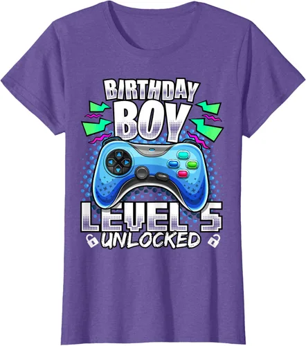 Vista 26 de Camiseta para niños con diseño de videojuegos desbloqueados de nivel 5 Negro