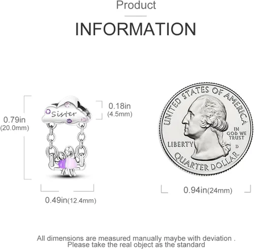 Vista 4 de Hapour Abalorios de plata de ley 925 aptos para pulseras de dije, dije de corazón de sol para mascotas, pulsera y collar, cuentas de joyería