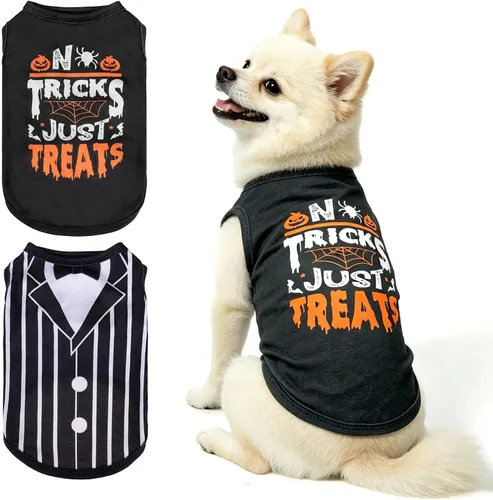 Vista 38 de BINGPET Bad to The Bone - Camiseta de algodón suave para cachorros, transpirable, ligera, para disfraz de perro, chaleco sin mangas, lavable a Malo