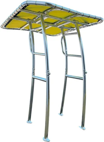 Vista 10 de FishMaster Pro Series - T-Top para Barcos de Pesca con Consola Central - Ajuste Universal - Recubrimiento en Polvo Negro - Parte Superior Negra