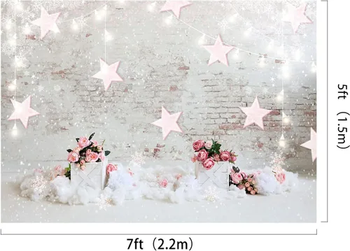 Vista 2 de Kate Fondo de pared blanco de 7x5ft/2.2x1.5m Flower Cake Smash, fondo de pared blanco, accesorios de estudio de fotografía
