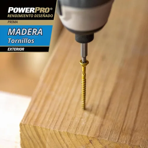 Vista 6 de Power Pro Tornillos para madera para exteriores, cabeza plana #9 x 3