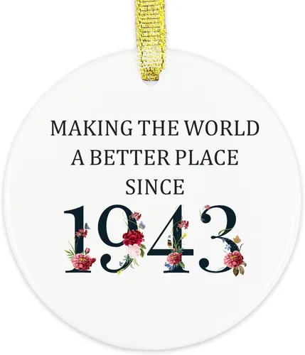 Vista 11 de Regalos de cumpleaños número 60 para mujeres y hombres, adorno de cerámica para el 60º recuerdo - Haciendo del mundo un lugar mejor desde 1963