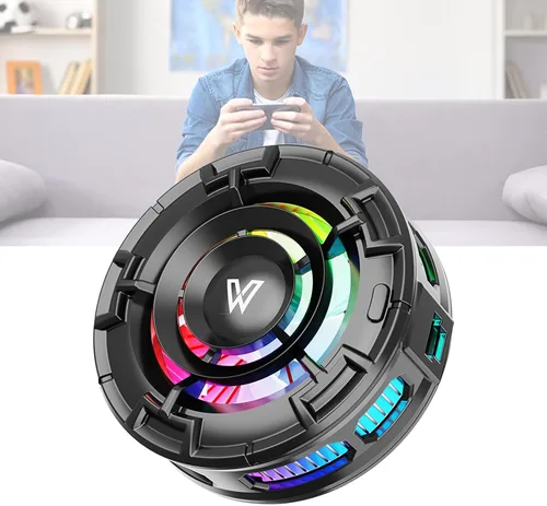 Vista 8 de Magnetic Phone Cooler with LED Lights, 3 Speed for Gaming (Black)