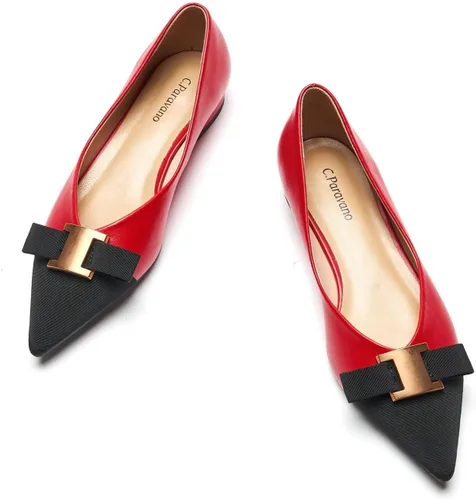 Vista 7 de C.Paravano Zapatos planos para mujer Zapatos de ballet con punta Negro