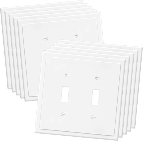 Vista 17 de Placa Decorativa de Pared de Borde Moderno de 2 Enchufes, Cubierta para Interruptor de Salida, Doble Decorador, Placa Frontal Eléctrica