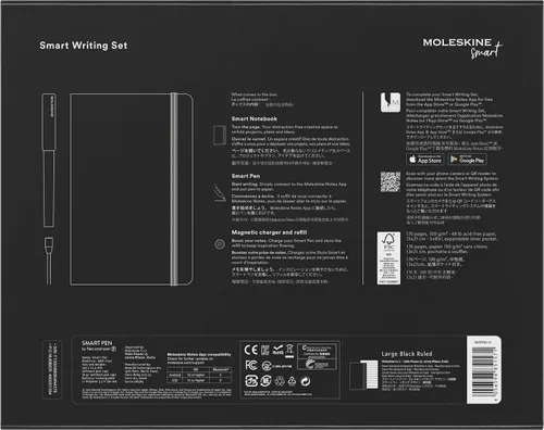 Vista 3 de Moleskine Smart Writing Set Smart Notebook & New Smart Pen (2022) - Almacena notas manuscritas digitalmente, con la aplicación de notas de Smart