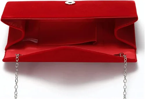 Vista 3 de WALTX Bolsos de noche para mujeres y niñas, bolso de noche con sobre de terciopelo para hombre, elegante bolso de mano clásico
