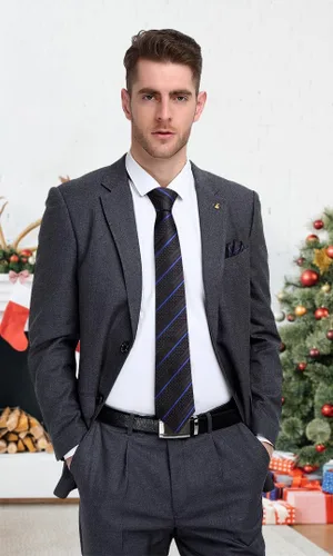 Vista 20 de Hi-Tie Corbata clásica de cachemira para hombre con pañuelo y gemelos a cuadros