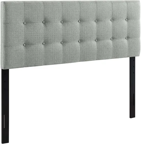 Vista 11 de Modway Emily - Cabecera individual tapizada con botones de tela de lino beige