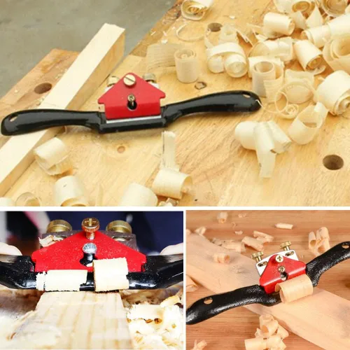Vista 7 de ATPCOOK - Plano de radios ajustables de 10 pulgadas con base plana, hoja de metal para madera, herramienta de mano para carpintería