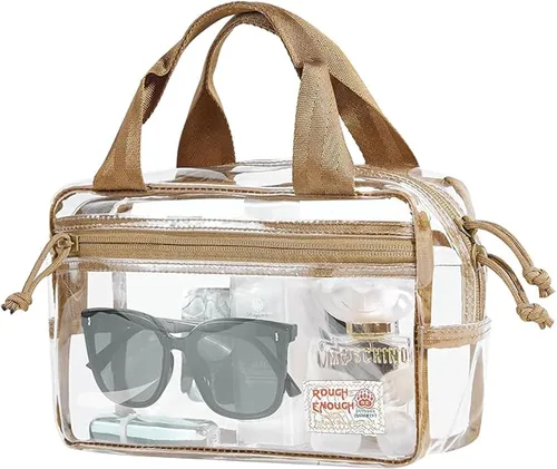 Vista 10 de Rough Enough - Bolso de mano transparente para mujer, para eventos, conciertos, deportes, aficionados, moda, lindo y elegante