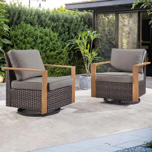 Vista 20 de Rilyson Sofá de mimbre para patio al aire libre, sofá de muebles de patio de ratán con marco resistente, mimbre de polietileno para todo