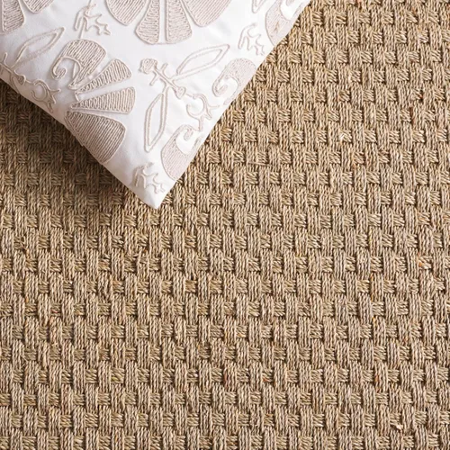 Vista 6 de SAFAVIEH Natural Fiber Collection NF114A - Alfombra de pasillo de hierba marina con patrón de tejido de cesta y borde, de 2 pies 6 pulgadas x 16