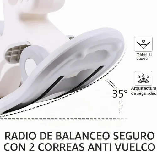 Vista 3 de Caballo mecedor 4 en 1 para niños pequeños de 1 a 3 años, juguete mecedor Blanco