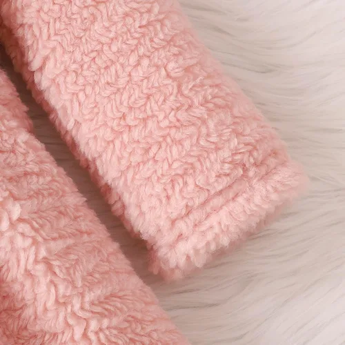 Vista 6 de Mubineo Ropa de otoño e invierno para bebé niña pequeña, gabardina de forro polar de princesa, abrigo para niños