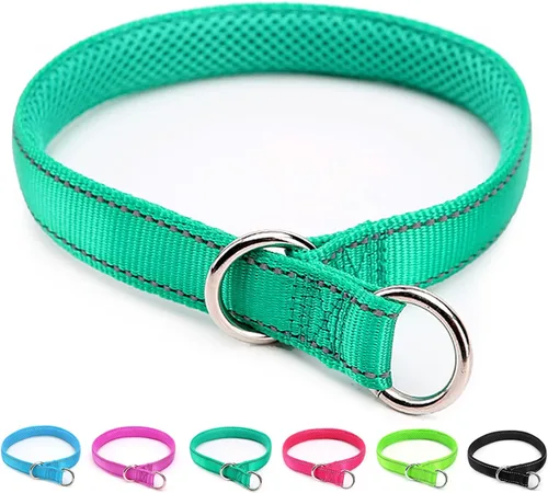 Vista 17 de Collar reflectante para perro, collar de perro con lazo para perros de 20 a 38 libras, collares de nailon con acolchado suave para entrenamiento