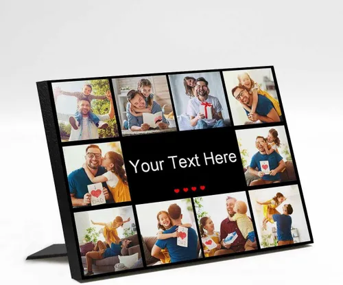 Vista 16 de InterestPrint Panel de fotos personalizado para papá y nombre para exhibición de mesa, Papá te amamos más que todas las estrellas en el cielo, marco